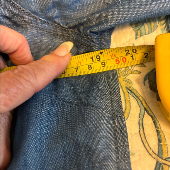 Talbots Button Detail Tencel Chambray Popover Tunic Top - Picture 9 of 13